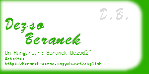 dezso beranek business card